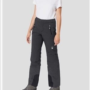 Spyder Women's Winner Tailored Fit Ski Pant, Black/Denim, Size 6 - Short